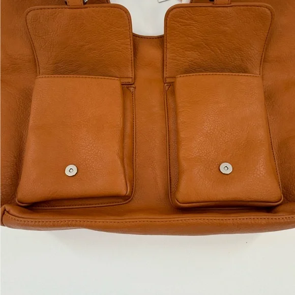 NWT Anthropologie Urban Originals Vegan Royal Buckle Slouchy Tote Golden Tan - Picture 4 of 10